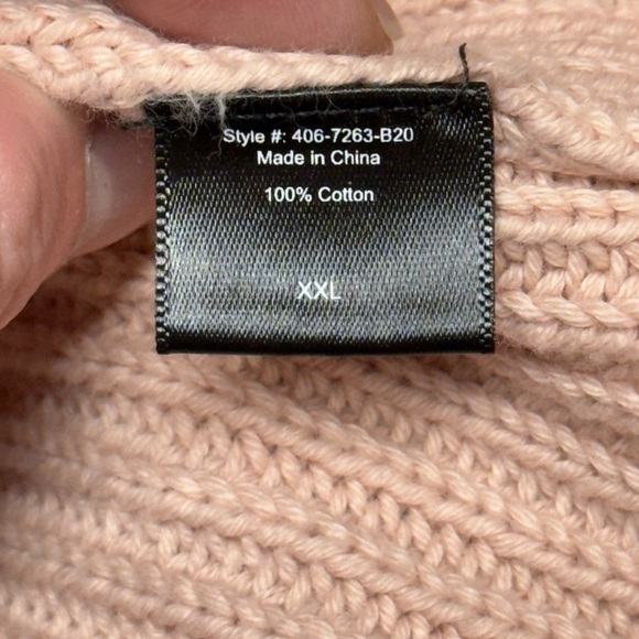 Jenni Kayne Fisherman Knit Sweater In Blush Cotton Oversized Ribbed Crewneck XXL - Picture 12 of 16